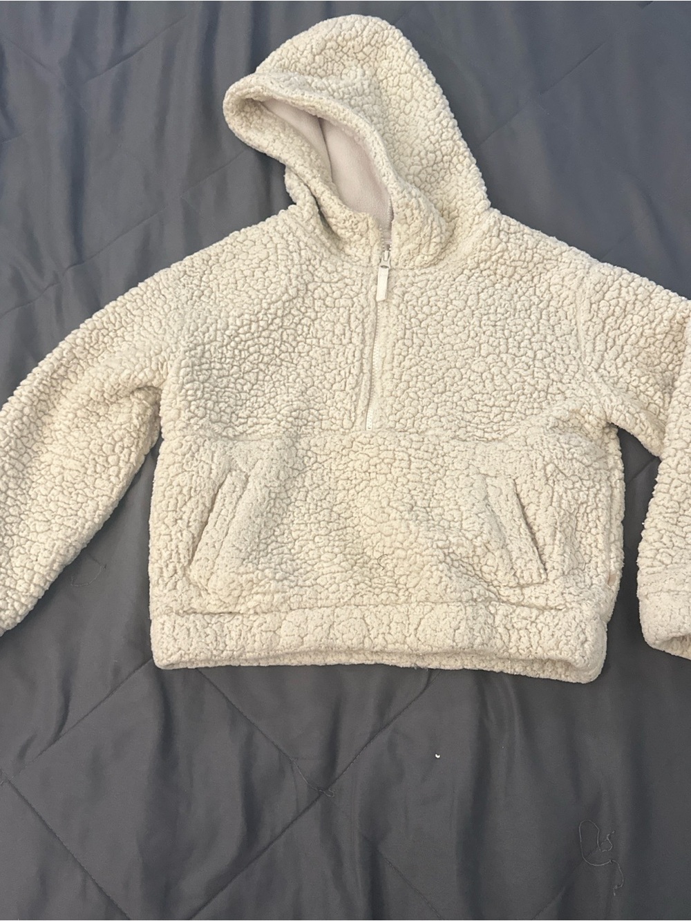 Mondetta Cream Sherpa Half-Zip Hoodie Jacket